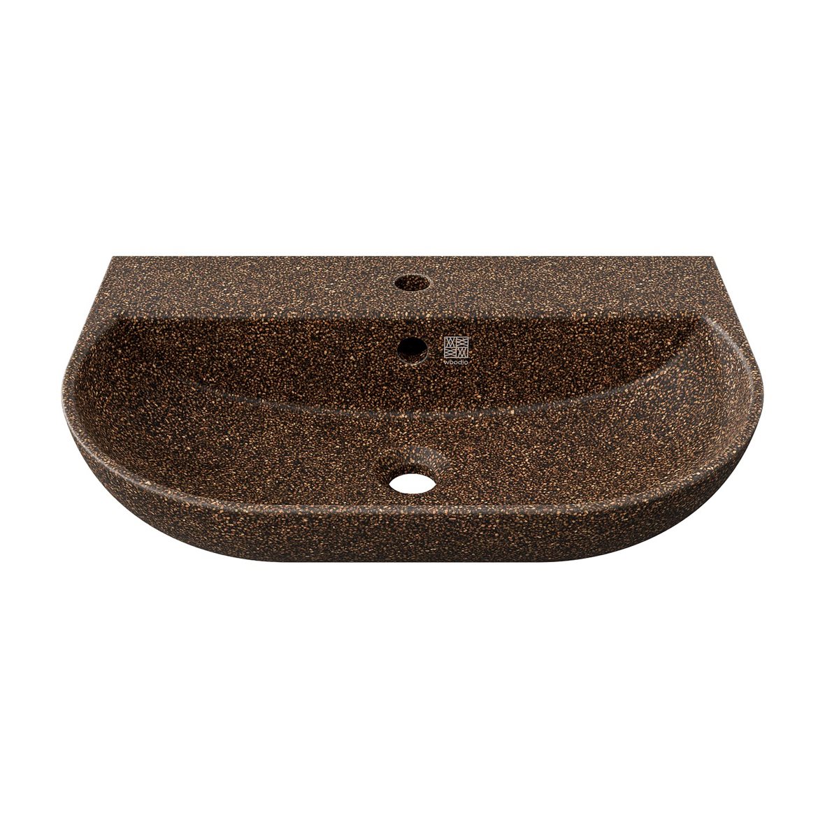 Woodio Soft seinään asennettava pesuallas 60X40X13,8 cm Root matta ruskea