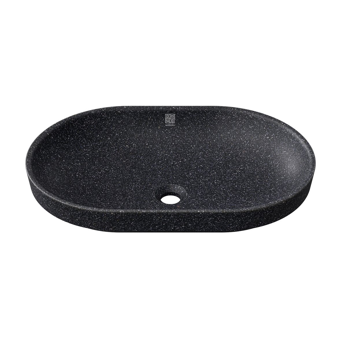 Woodio Soft tasoon upotettava pesuallas 60X40X13,8 cm Char matta musta