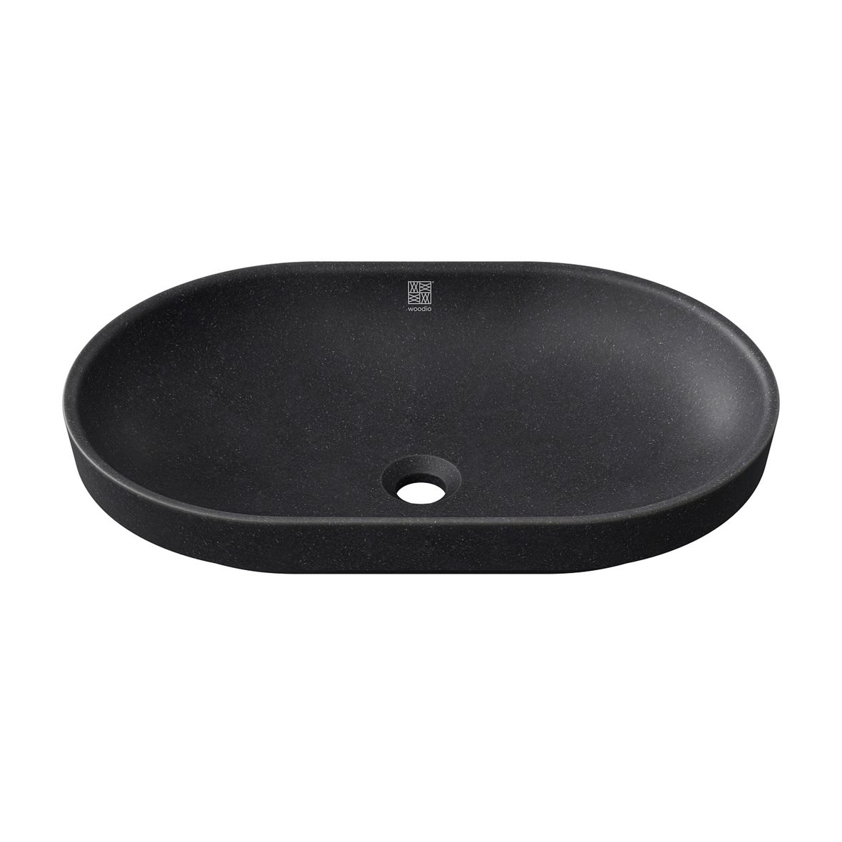 Woodio Soft tasoon upotettava pesuallas 60X40X13,8 cm Coal matta musta