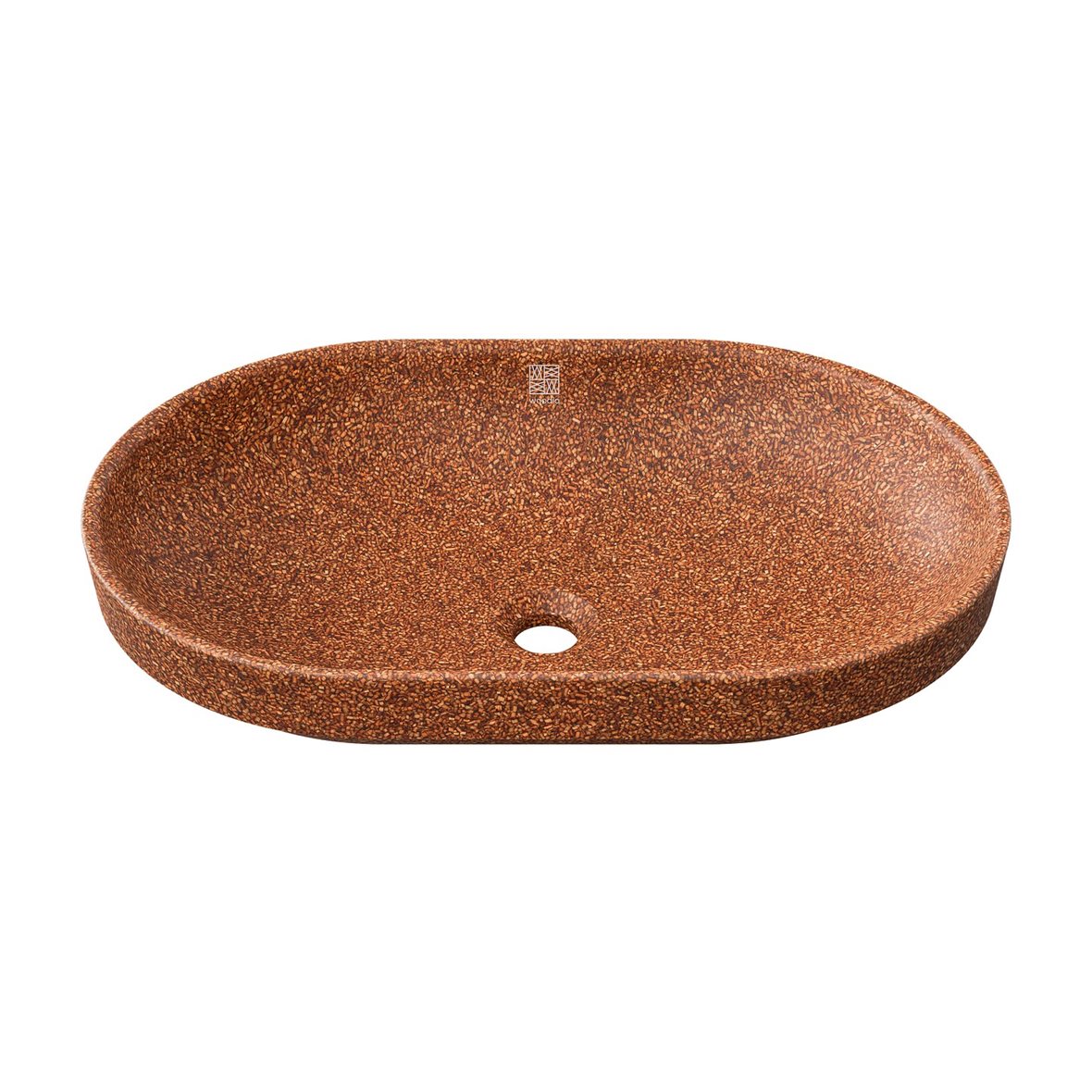 Woodio Soft tasoon upotettava pesuallas 60X40X13,8 cm Clay matta oranssi