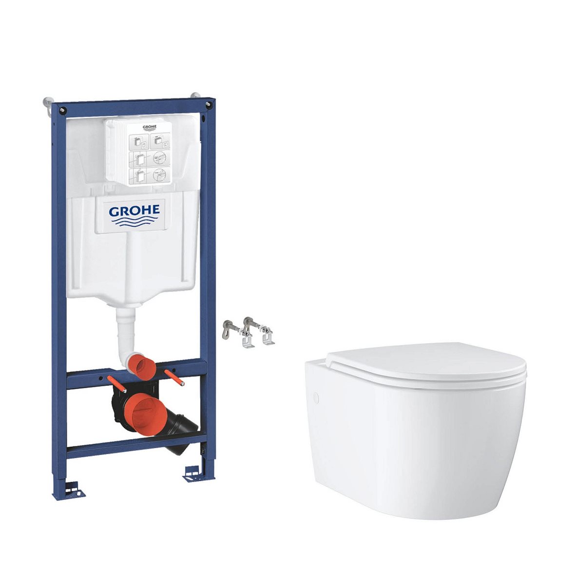 GROHE Custom Bau seinä-WC-paketti vaimennettu kansi kiiltävä valkoinen