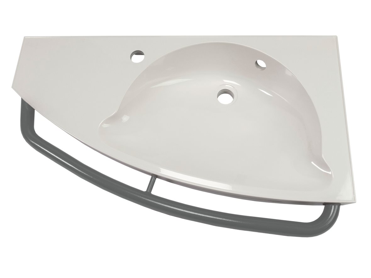 Liikkuva+ Elite seinään asennettava pesuallas tukikaiteella 80X47,5X14,1 cm harmaa/valkoinen valumarmori vasemmalla kulho oikealla antibakteerinen kät