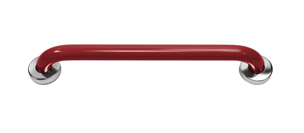 Liikkuva+ Elite suora tukikahva 45x6,5x9 cm punainen matta 32 mm teräs sileä antibakteerinen
