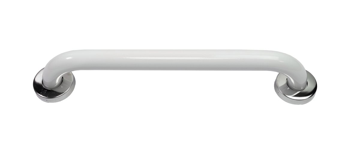 Liikkuva+ Elite suora tukikahva 45x6,5x9 cm valkoinen matta 32 mm teräs sileä antibakteerinen