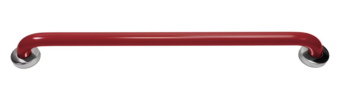 Liikkuva+ Elite suora tukikahva 70x6,5x9 cm punainen sileä antibakteerinen 32 mm sisältää peitelaipat