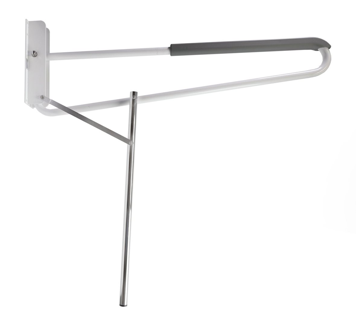 Liikkuva+ Prime WC-tukikaide 9,3x30,5x100 cm harmaa/valkoinen antibakteerinen 25 mm tukijalalla