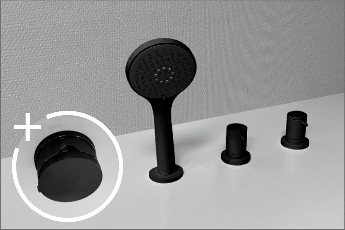 Balteco Cristina C4M 3-osainen ammehana tasoon ylivuototäytöllä mattamusta