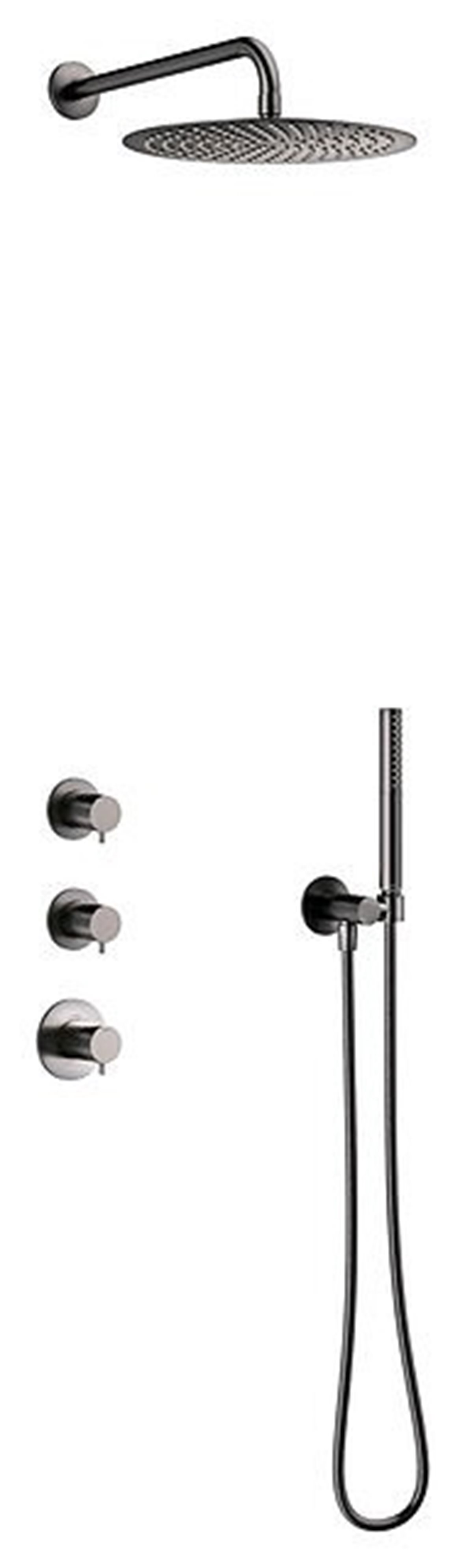 Damixa Iris XS1 piiloasennettava sadesuihkusetti PVD graphite grey