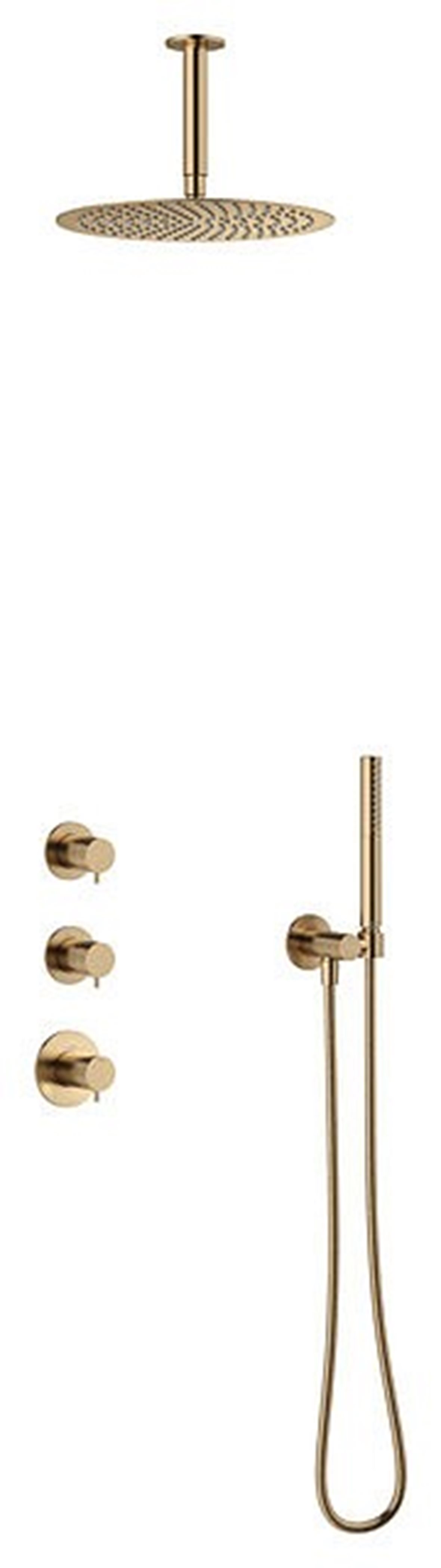 Damixa Iris XS2 piiloasennettava sadesuihkusetti PVD harjattu pronssi