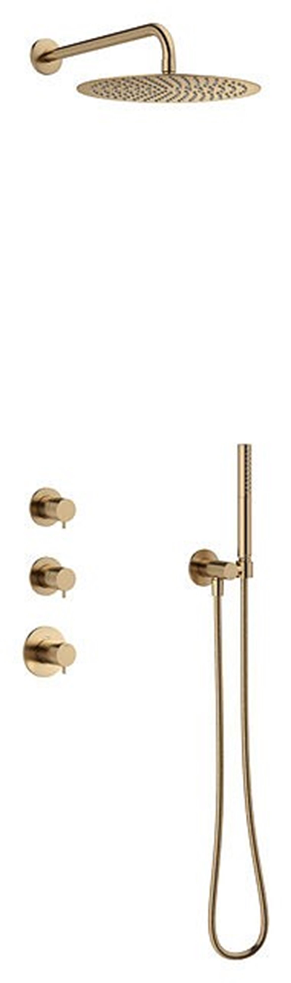 Damixa Iris XS1 piiloasennettava sadesuihkusetti PVD harjattu pronssi