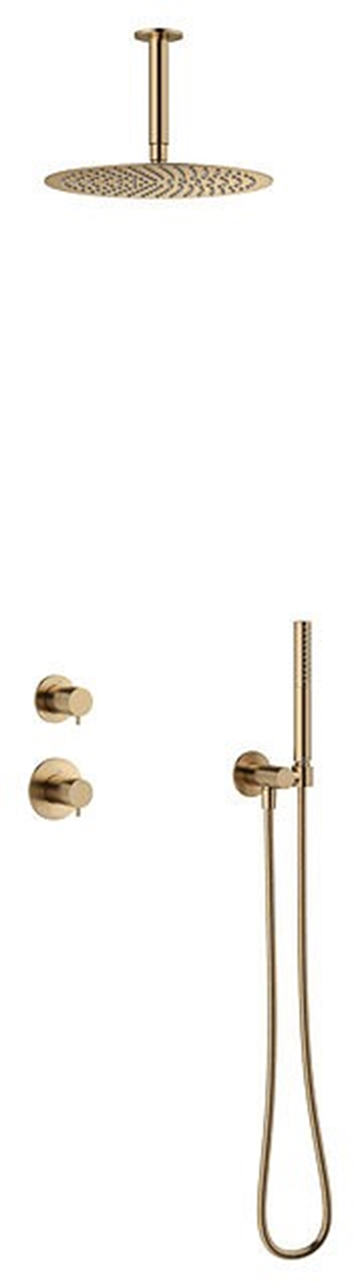 Damixa Iris DS2 piiloasennettava sadesuihkusetti PVD harjattu pronssi