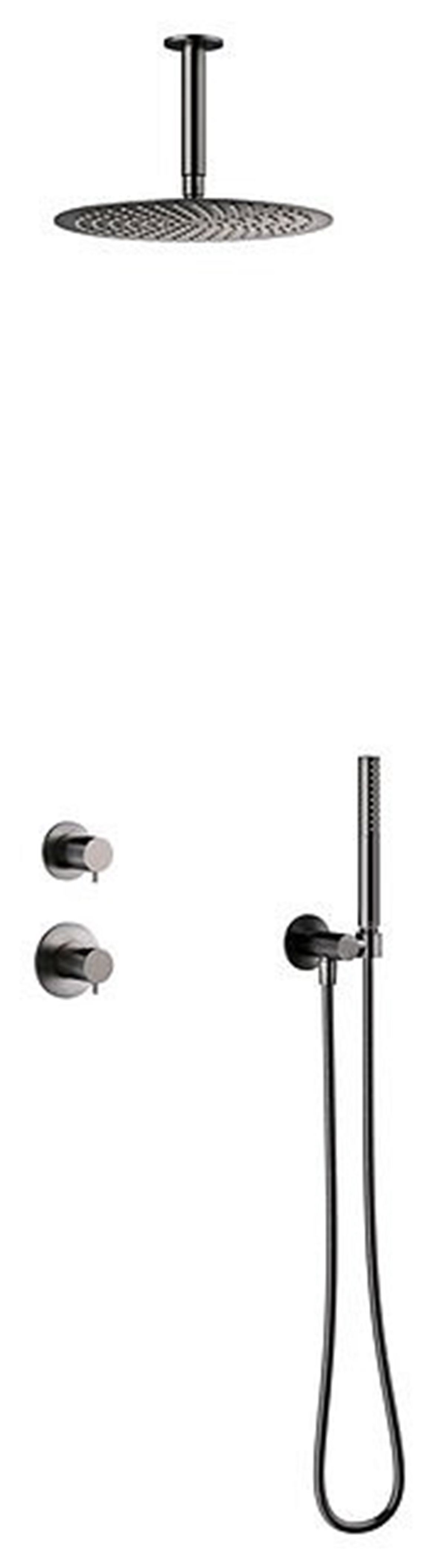 Damixa Iris DS2 piiloasennettava sadesuihkusetti PVD graphite grey