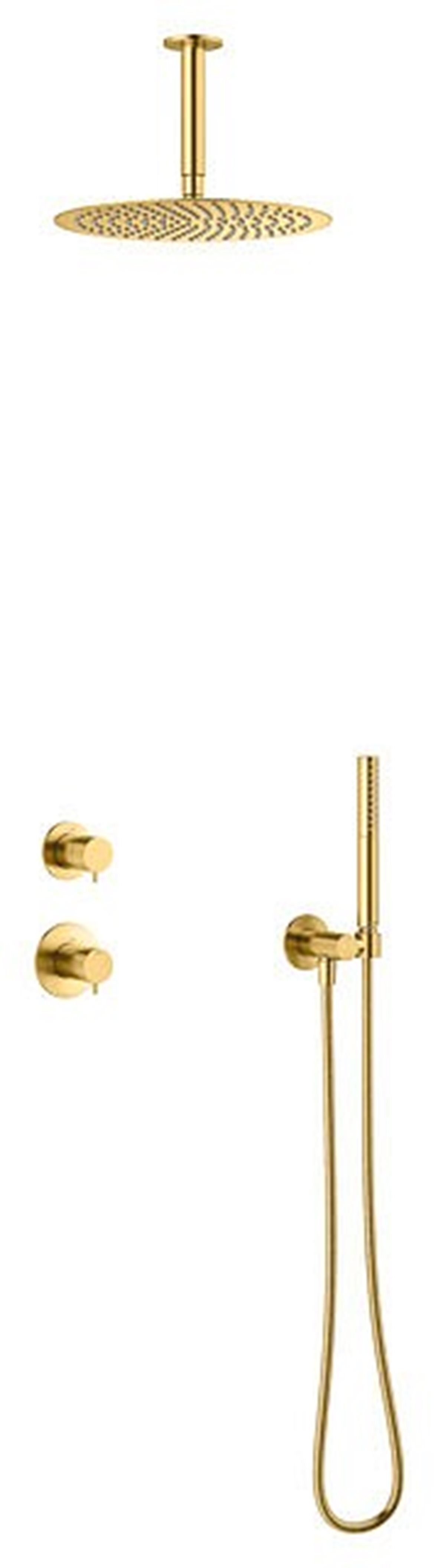 Damixa Iris DS2 piiloasennettava sadesuihkusetti metalli PVD harjattu messinki