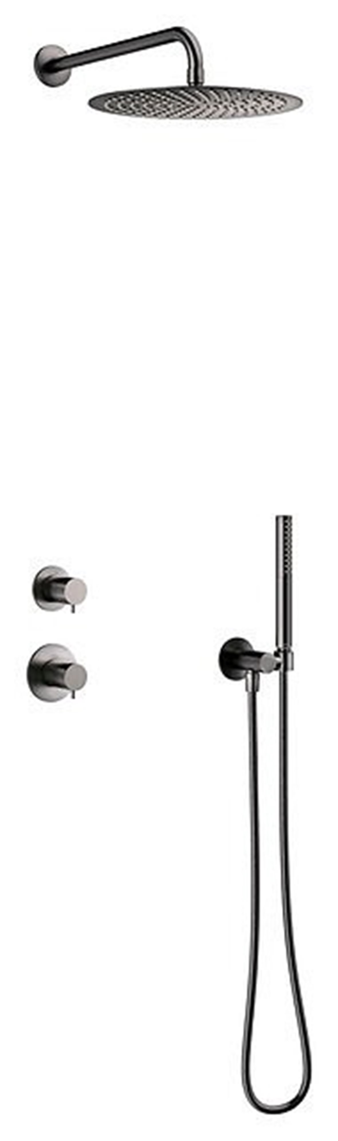 Damixa Iris DS1 piiloasennettava sadesuihkusetti PVD graphite grey