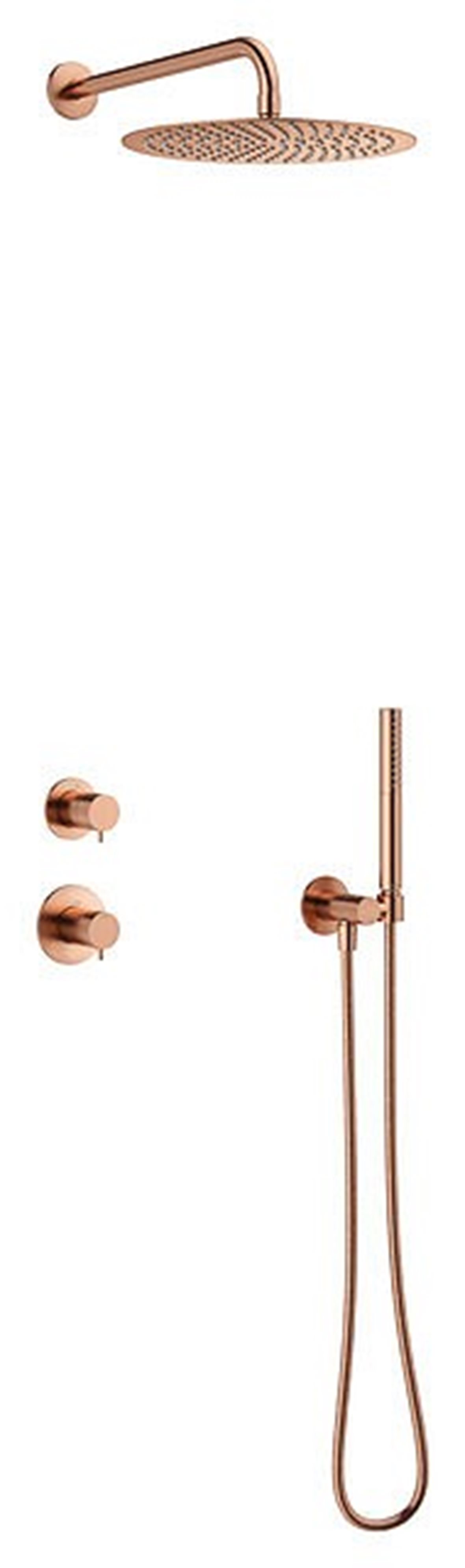 Damixa Iris DS1 piiloasennettava sadesuihkusetti metalli PVD harjattu kupari