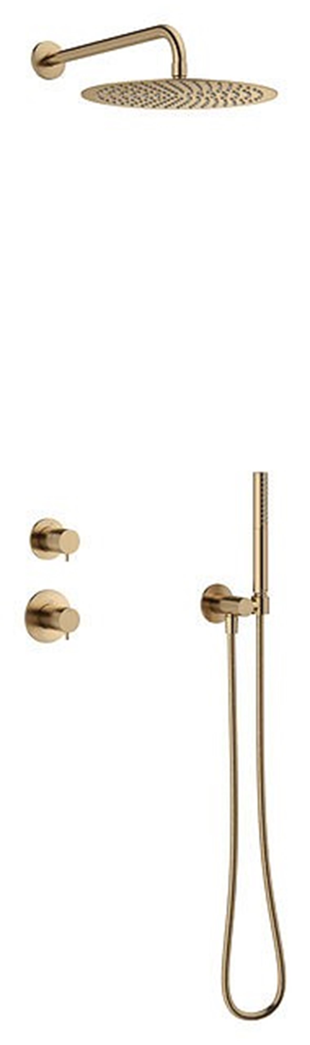 Damixa Iris DS1 piiloasennettava sadesuihkusetti metalli PVD harjattu pronssi