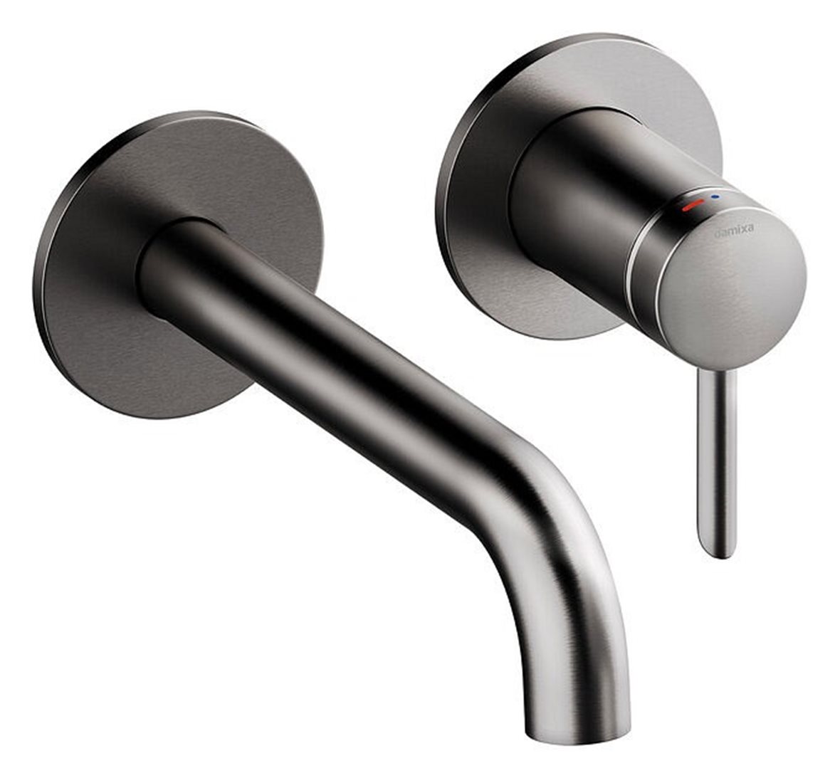 Damixa Iris pintaosa pesuallashanalle seinään 18 cm metalli harjattu PVD grafiitinharmaa