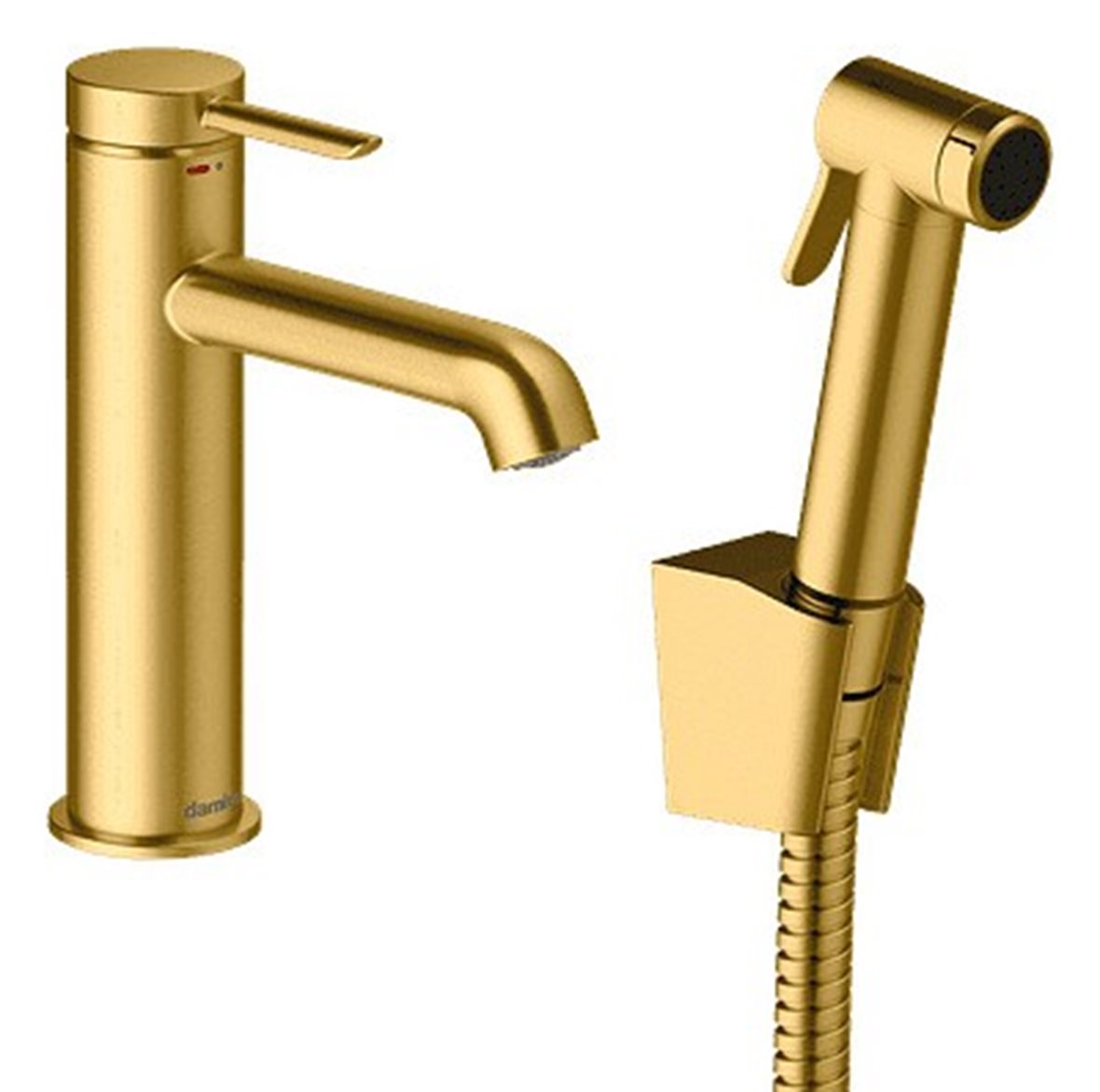 Damixa Iris pesuallashana bideellä medium metalli PVD harjattu messinki