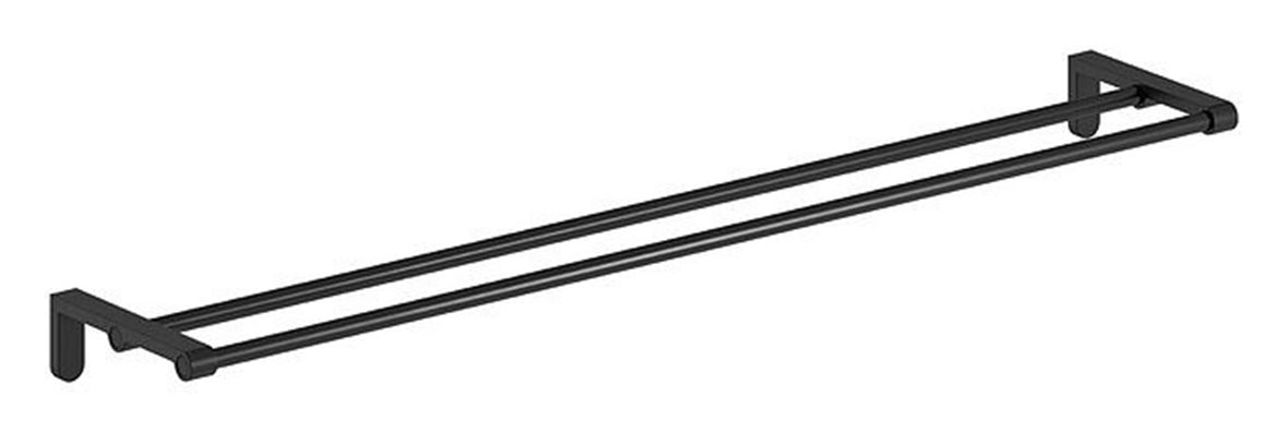 Damixa Zen kaksiosainen pyyhetanko säädettävä leveys max 80 cm mattamusta