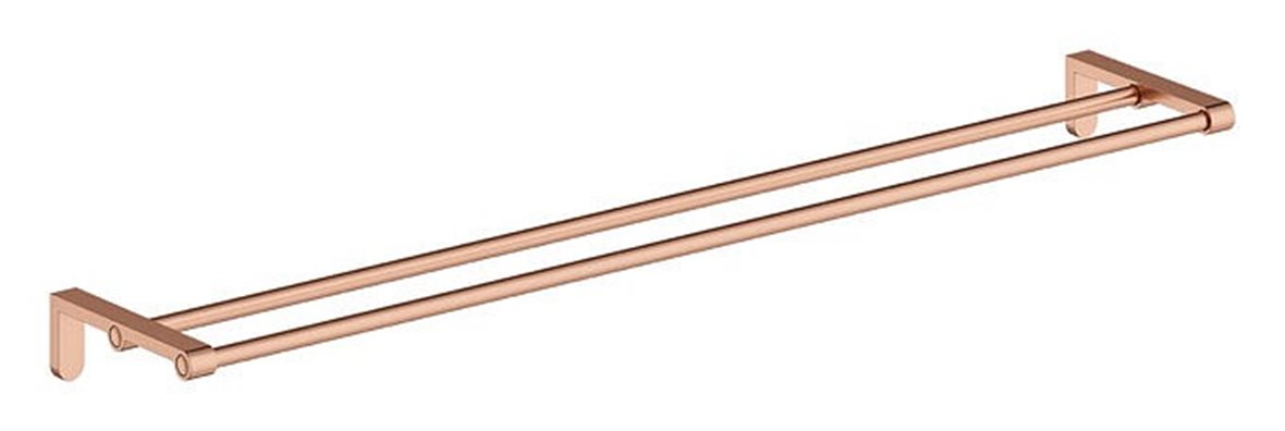 Damixa Zen kaksiosainen pyyhetanko säädettävä leveys max 80 cm PVD harjattu kupari