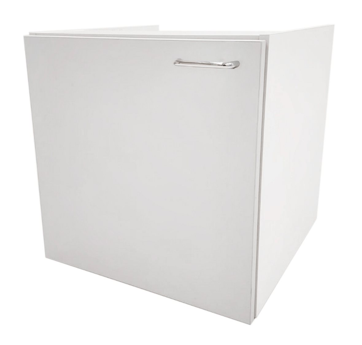 Liikkuva+ Elite allaskaappi 50x50x50 cm valkoinen 1 ovi sisältää vetimet lattiaviemäröinti saranat vasemmalla yhdellä korilla