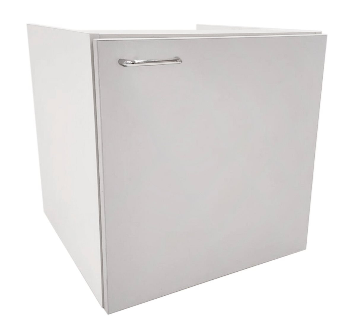 Liikkuva+ Elite allaskaappi 50x50x50 cm valkoinen 1 ovi sisältää vetimet lattiaviemäröinti saranat oikealla yhdellä korilla