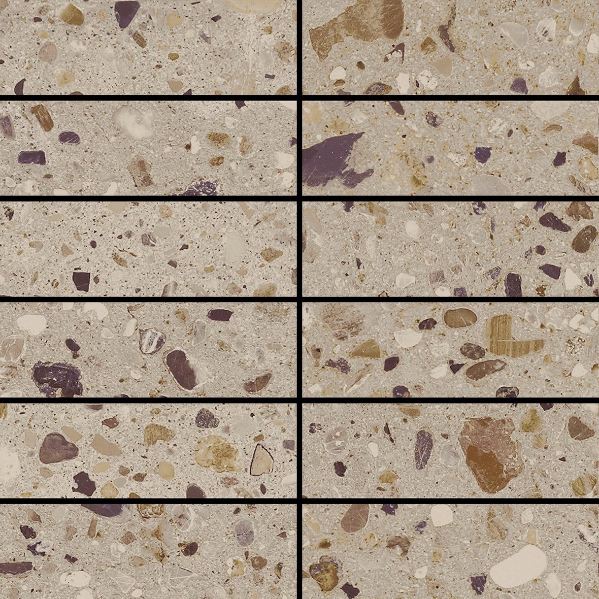 Pukkila Dandy Terrazzo lasitettu klinkkeri mosaiikki seinälaatta lattialaatta 3,2X9,9 Beige tasapintainen matta beige terrazzo