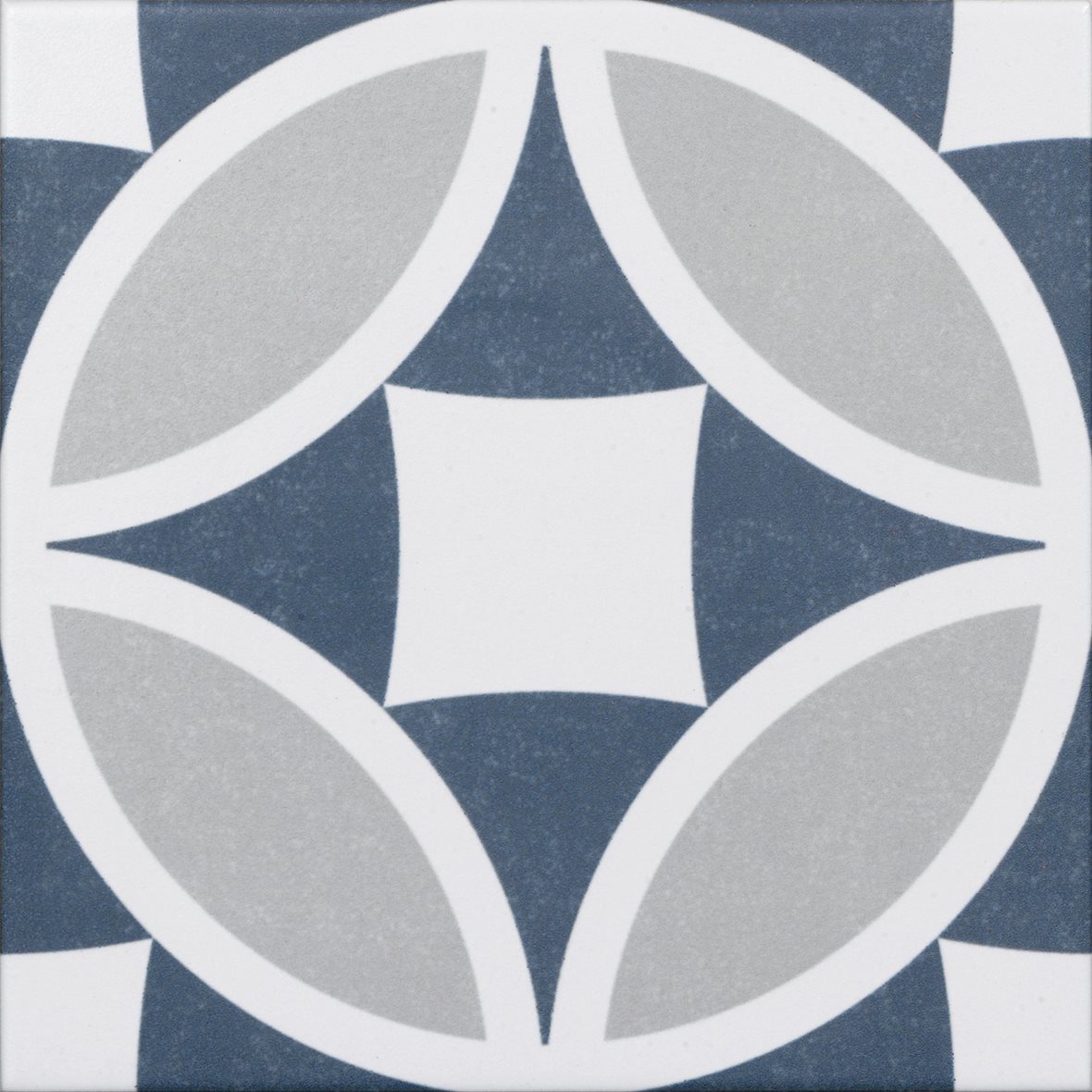 LPC Vintage lasitettu porcelanato seinälaatta lattialaatta 20X20 05 Olga tasapintainen matta keskitumma sininen kuvioitu