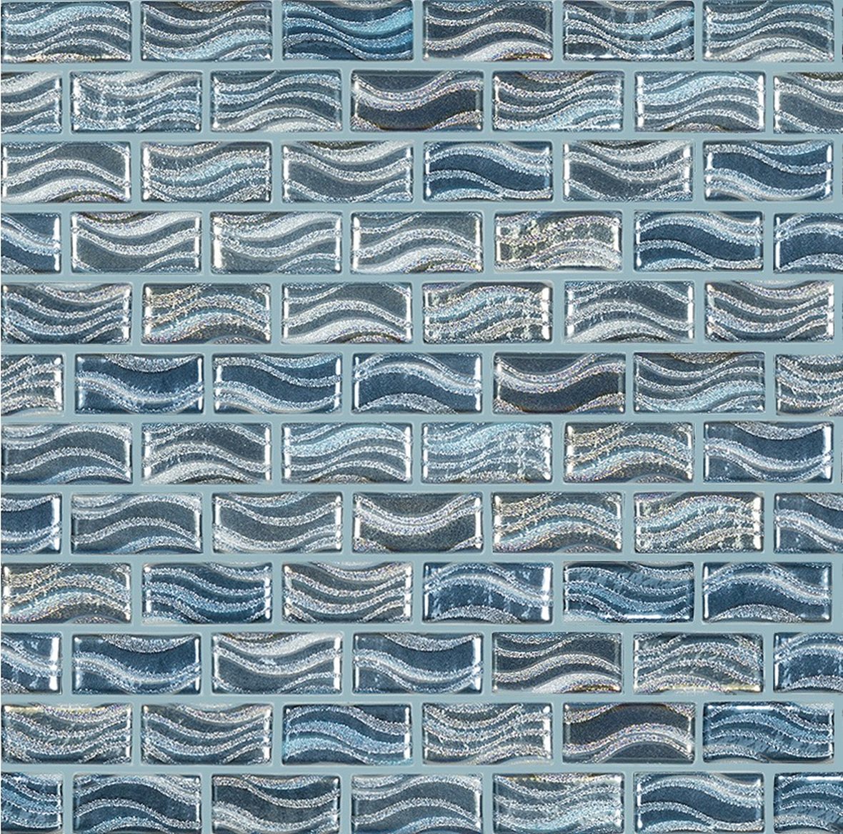 LPC Glitter lasilaatta mosaiikki seinälaatta lattialaatta 2,5X5 Blue tasapintainen kiiltävä keskitumma sininen kuvioitu