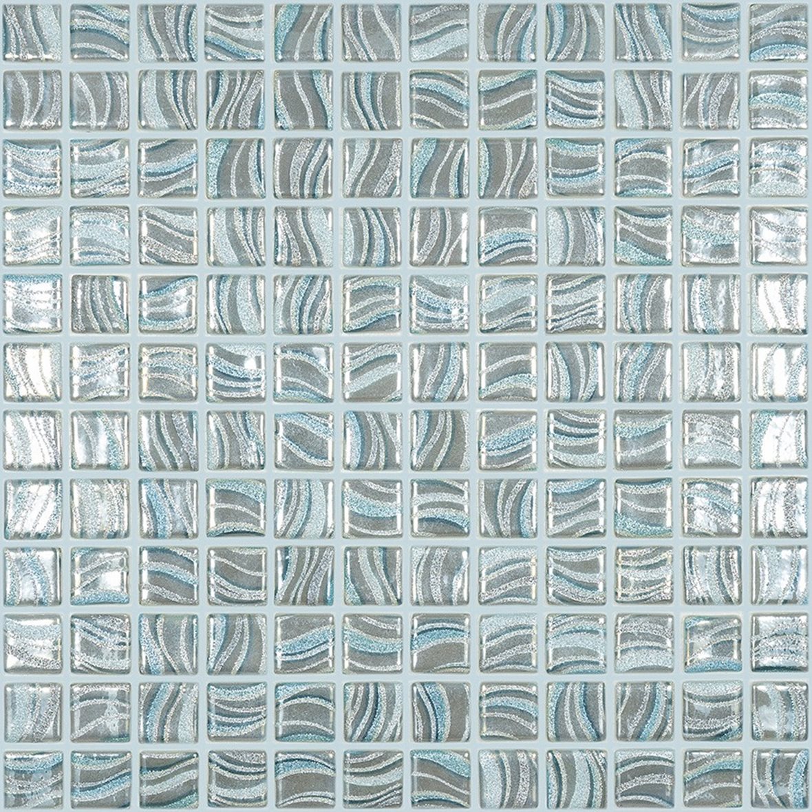 LPC Glitter lasilaatta mosaiikki seinälaatta lattialaatta 2,5X2,5 Grey tasapintainen kiiltävä keskitumma harmaa kuvioitu