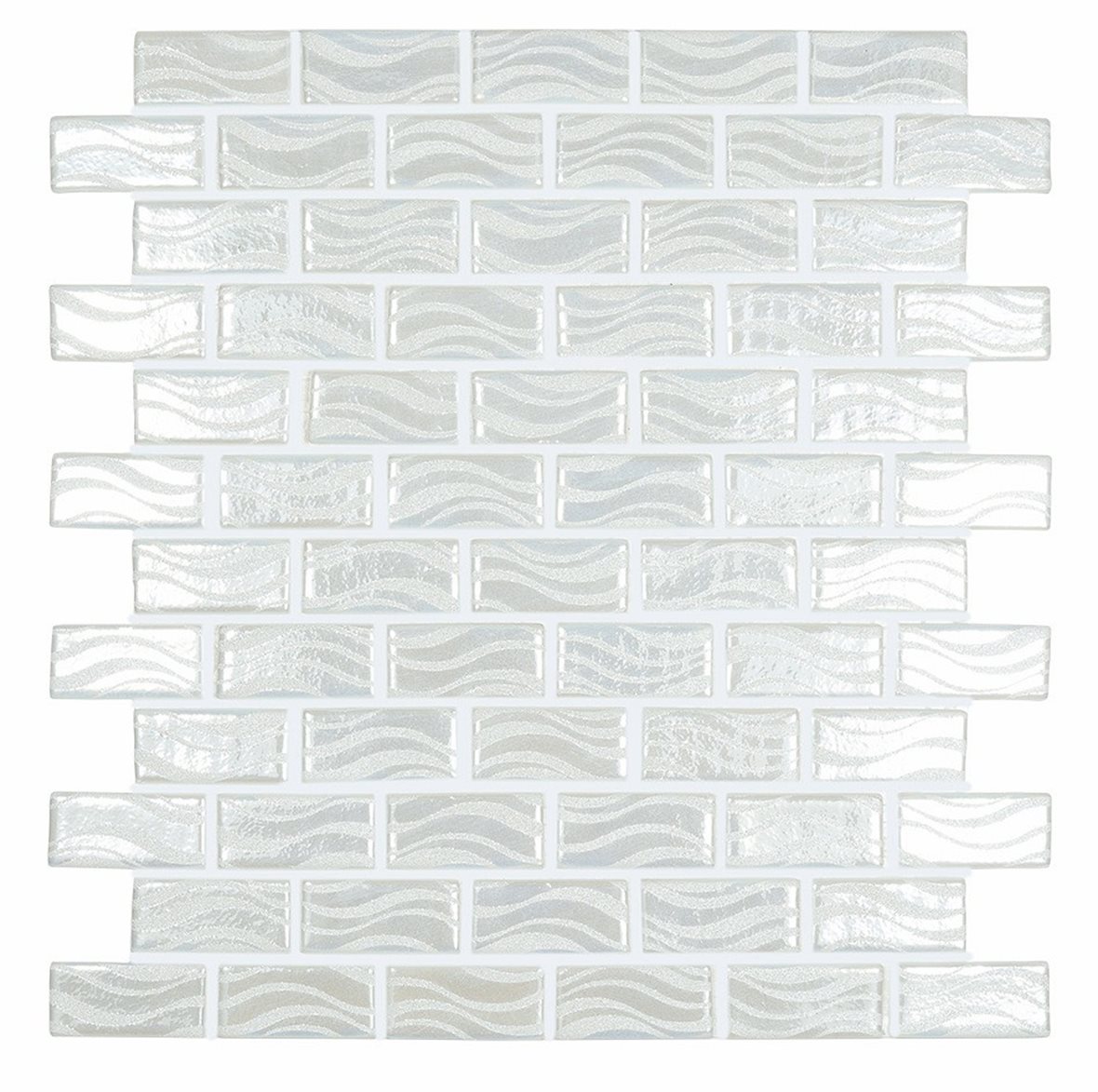 LPC Glitter lasilaatta mosaiikki seinälaatta lattialaatta 2,5X5 White tasapintainen kiiltävä vaalea valkoinen kuvioitu