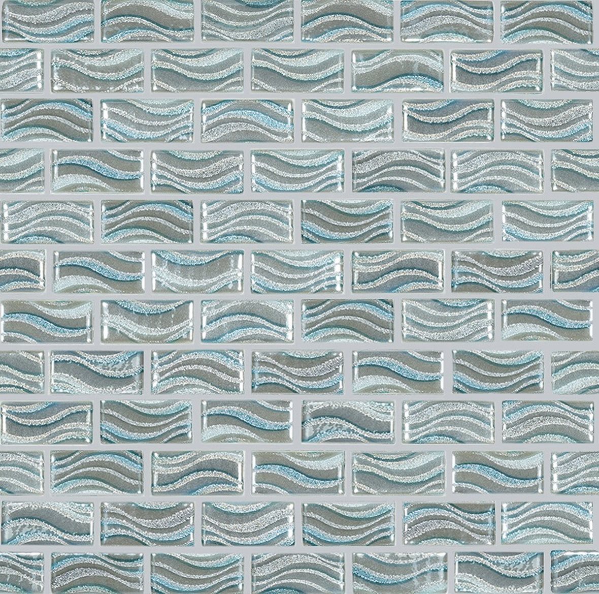 LPC Glitter lasilaatta mosaiikki seinälaatta lattialaatta 2,5X5 Grey tasapintainen kiiltävä keskitumma harmaa kuvioitu