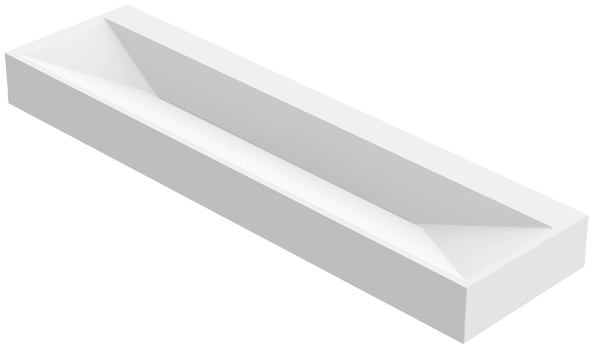 Balteco E-series seinään asennettava mittatilaus pesuallas 260,1-300X0X0 cm valkoinen kivikomposiitti matta valkoinen