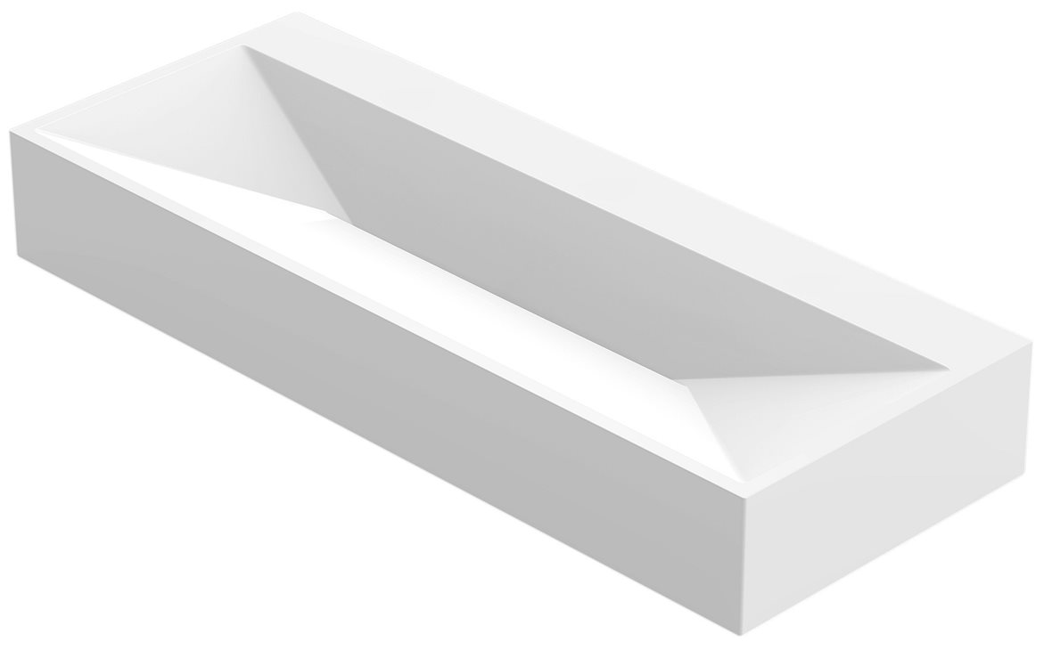 Balteco E-series seinään asennettava mittatilaus pesuallas 180,1-220X0X0 cm valkoinen kivikomposiitti matta valkoinen