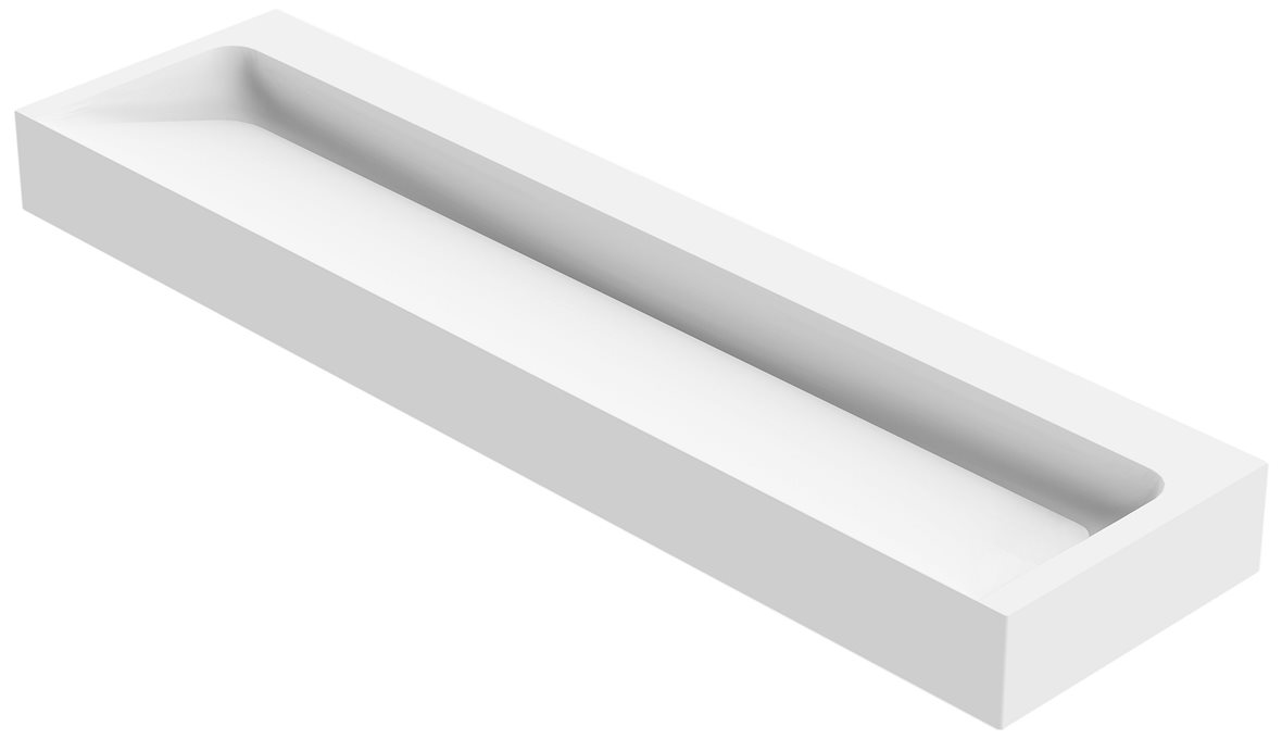 Balteco U-series seinään asennettava mittatilaus pesuallas 260,1-300X0X0 cm valkoinen kivikomposiitti matta valkoinen
