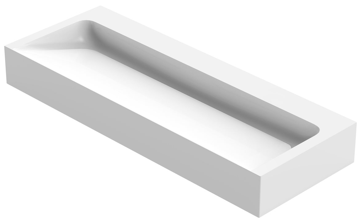 Balteco U-series seinään asennettava mittatilaus pesuallas 260,1-300X0X0 cm valkoinen kivikomposiitti matta valkoinen
