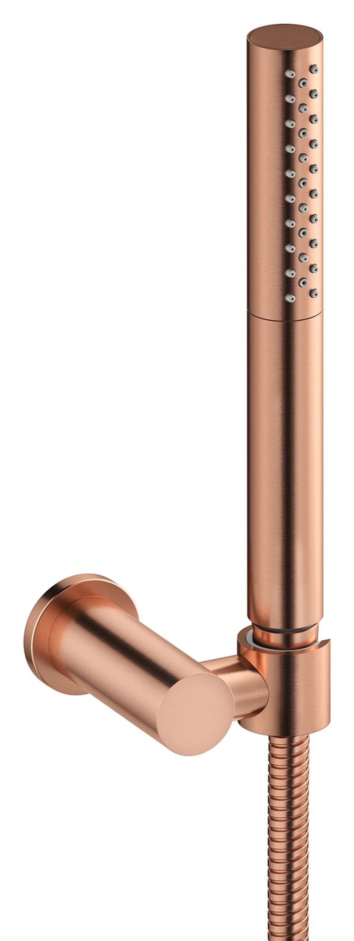 Damixa Iris suihkukahvan pidike ja suihkuletku 120 cm PVD harjattu kupari