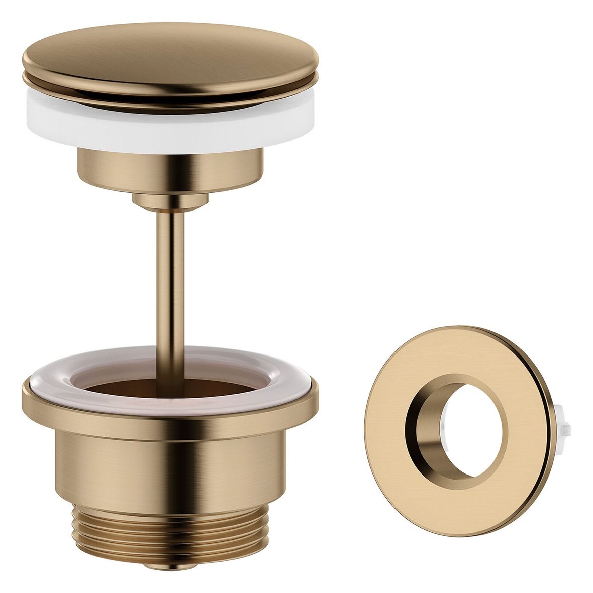 Damixa push-open pohjaventtiili PVD harjattu pronssi