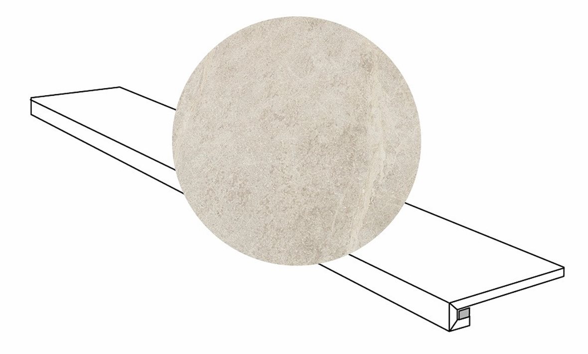 LPC Loimu lasitettu porraslaatta reunalla 30X120 05 valkoinen tasapintainen matta vaalea beige kivi