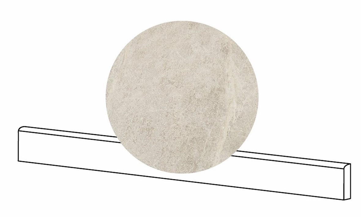 LPC Loimu lasitettu jalkalista 6,5X100 05 valkoinen tasapintainen matta vaalea beige kivi