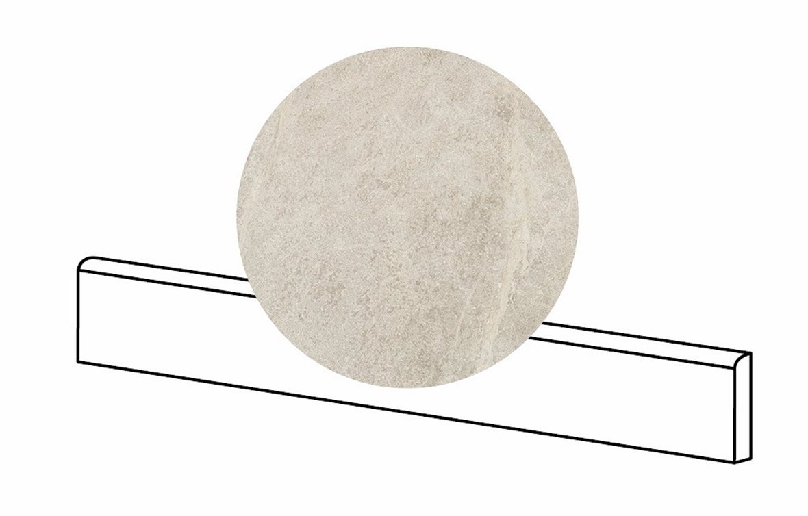 LPC Loimu lasitettu jalkalista 6,5X60 05 valkoinen tasapintainen matta vaalea beige kivi