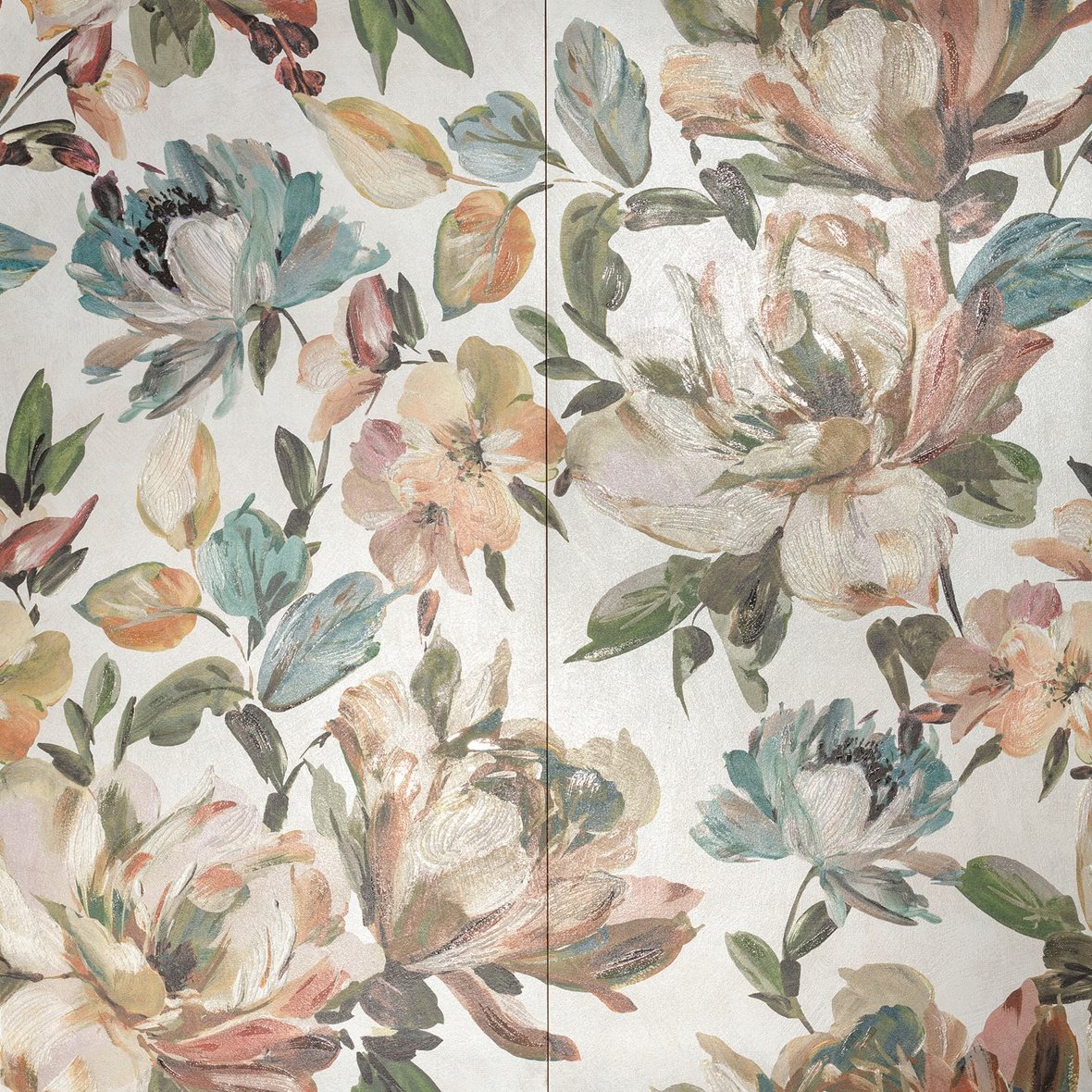 LPC Showall lasitettu kuviolaatta 120X120 Ninfa tasapintainen matta kokonaisuus 120X120 keskitumma moniväri