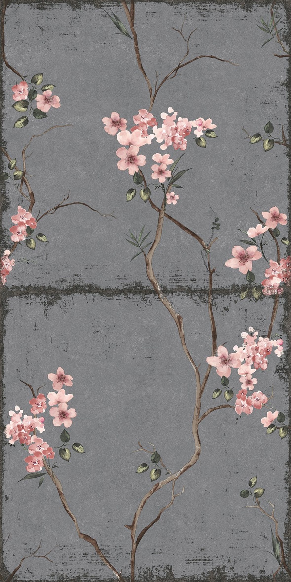 LPC Showall lasitettu kuviolaatta 60X60 Fior di Pesco Platino tasapintainen matta kokonaisuus 60X120 keskitumma moniväri