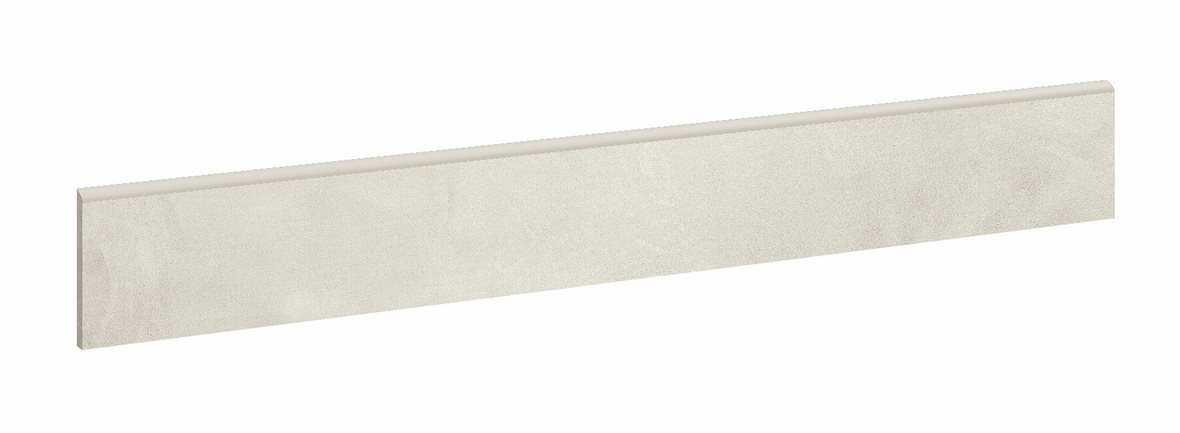 LPC Milan lasittamaton jalkalista pyöristetty pitkä sivu 7,2X60 01 kalkki tasapintainen silotettu matta vaalea valkoinen betoni