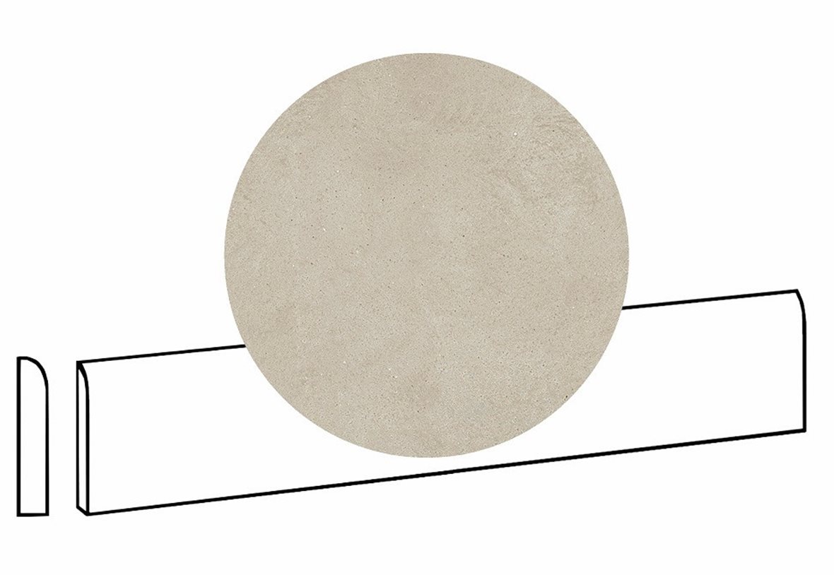 LPC Viva lasittamaton jalkalista pyöristetty pitkä sivu 7,2X60 06 pellava tasapintainen matta keskitumma beige betoni