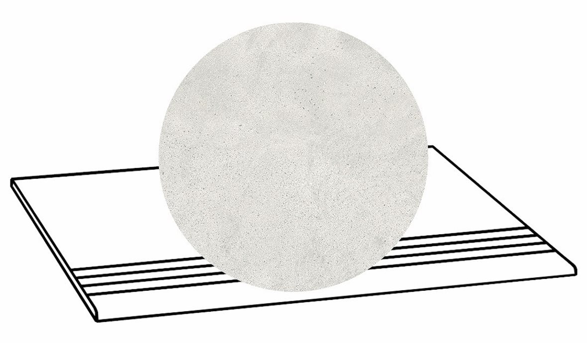 LPC Viva lasittamaton porraslaatta liukuesteuralla 30X60 01 jää tasapintainen matta vaalea valkoinen betoni