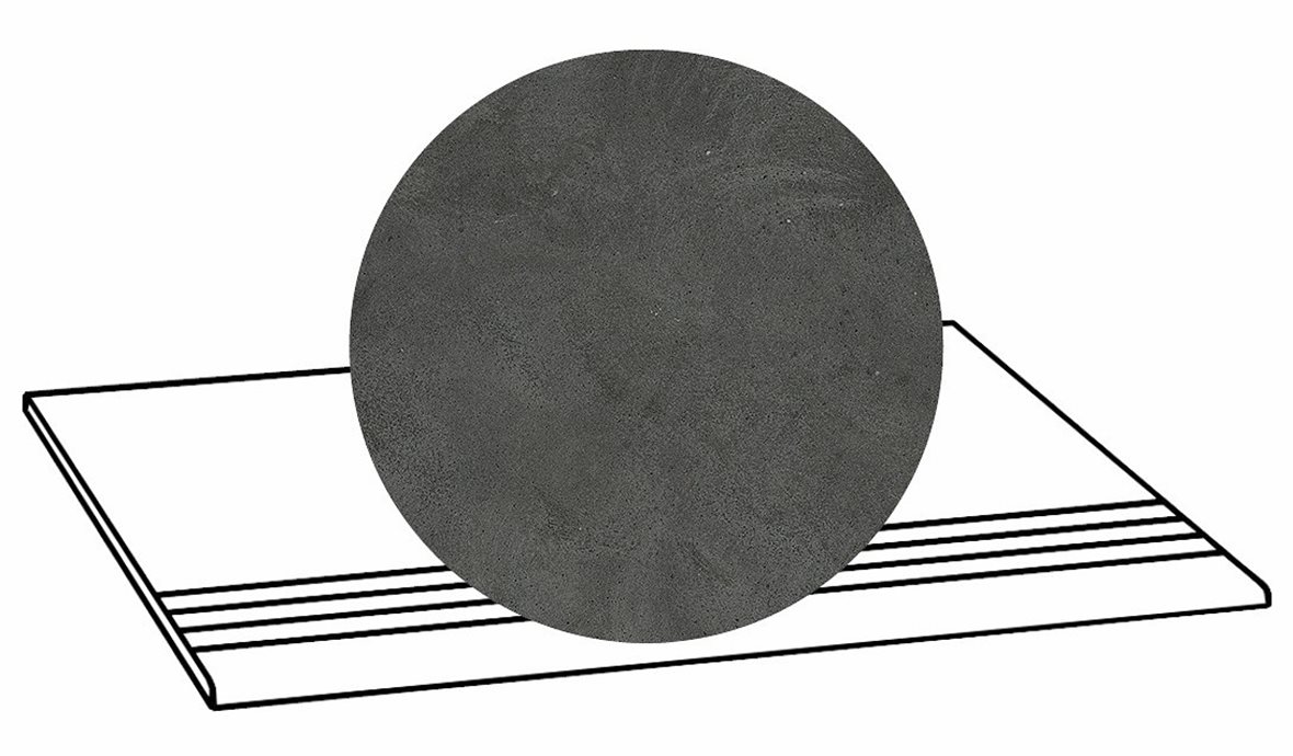 LPC Viva lasittamaton porraslaatta liukuesteuralla 30X60 05 basaltti tasapintainen matta tumma harmaa betoni