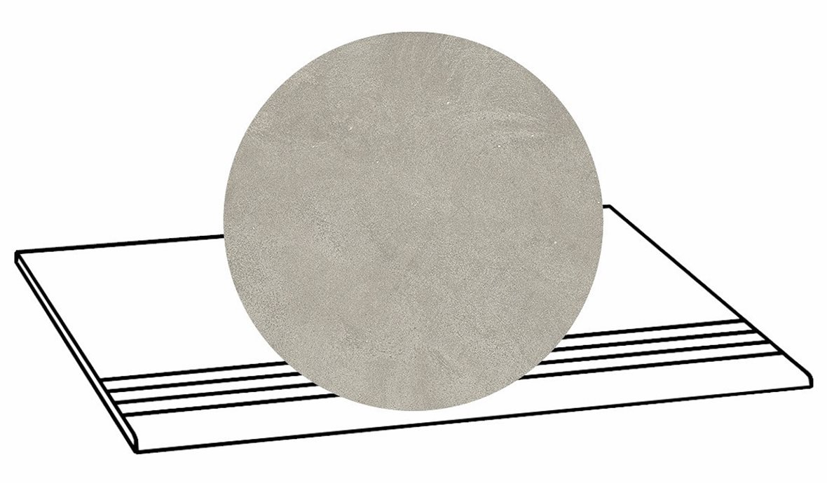 LPC Viva lasittamaton porraslaatta liukuesteuralla 30X60 07 hiekka tasapintainen matta keskitumma harmaa betoni