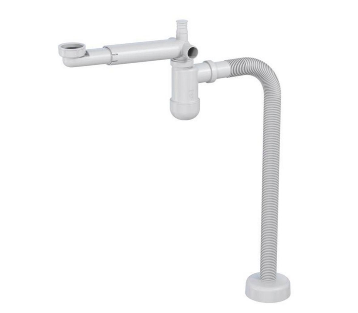 Preloc 320 pesualtaan vesilukko tilaa säästävä 32 mm taipuisa lattiaputki Valkoinen 1 1/4"