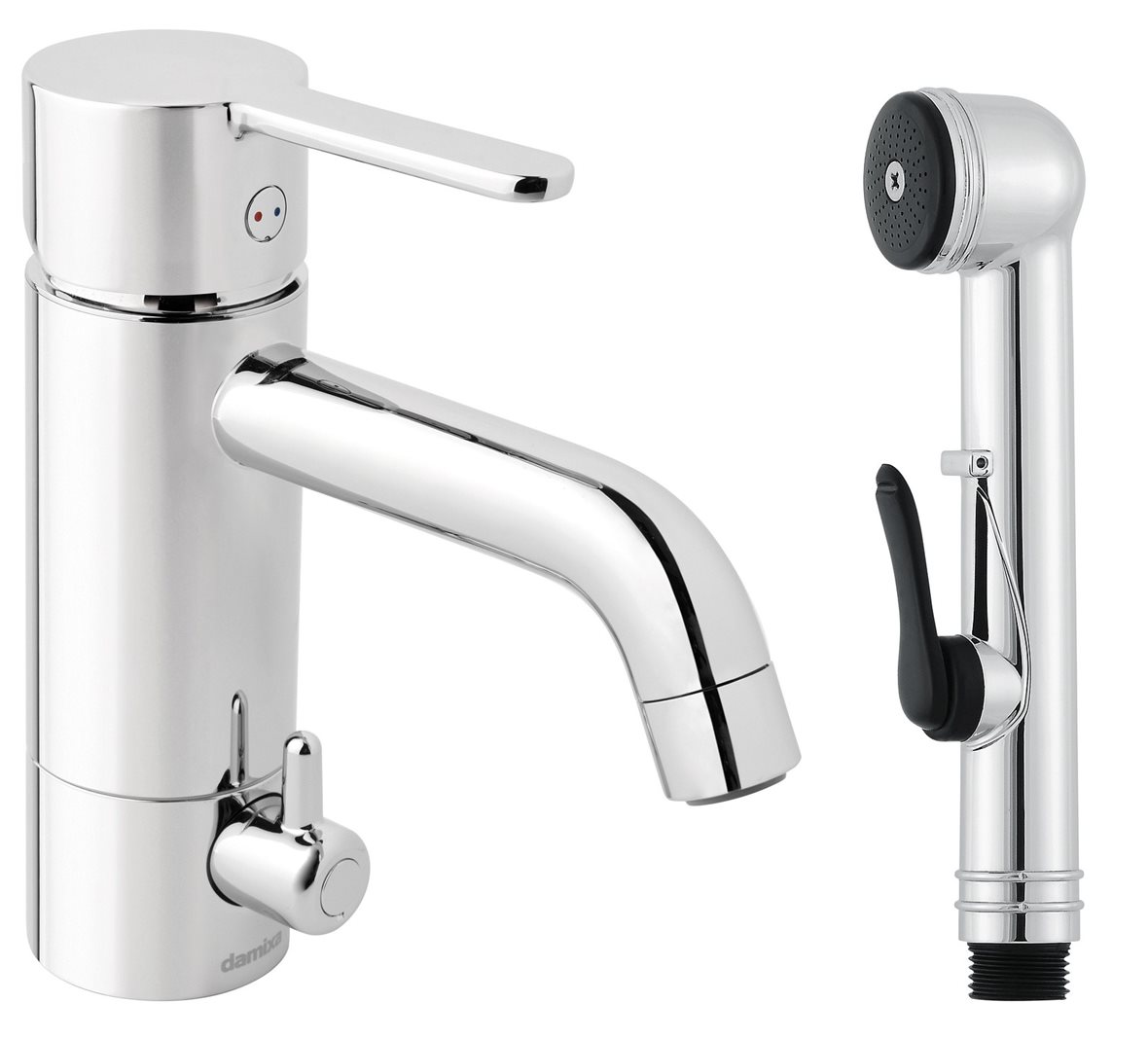 Damixa Silhouet pesuallashana bideellä ja pesukoneventtiilillä kiiltävä kromi